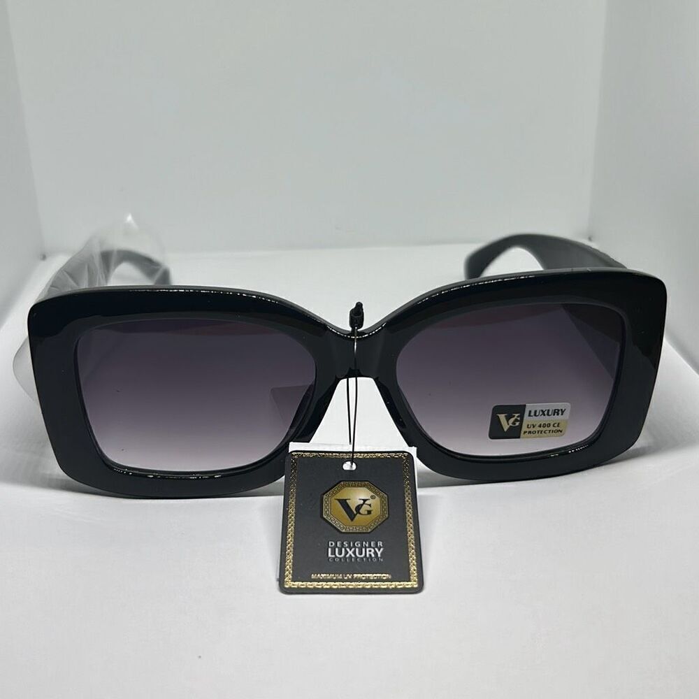 VG Women’s Quilted Pattern Rhinestone Sunglasses - Picture 3 of 3